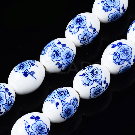 Handmade Porcelain Ceramic Beads Strands PORC-S502-047C-1