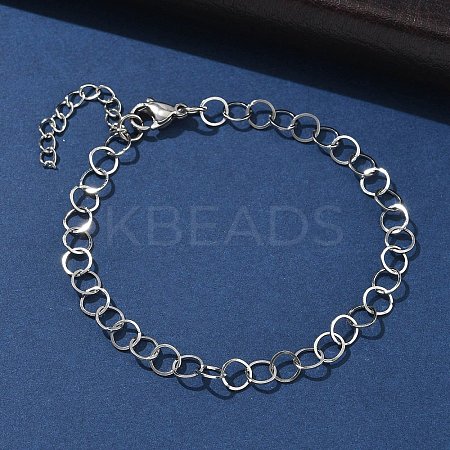 304 Stainless Steel Rolo Chains Bracelets for Women BJEW-U043-02P-1
