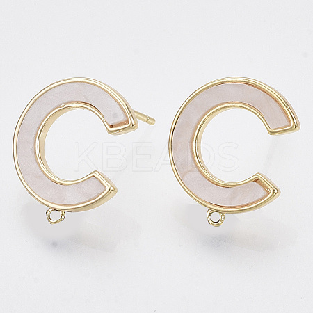 Brass Stud Earring Findings KK-T054-47G-NF-1