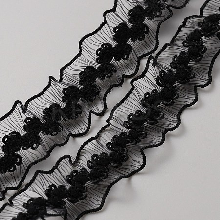Polyester Fish Silk Elastic Lace Band OCOR-WH0085-19B-1