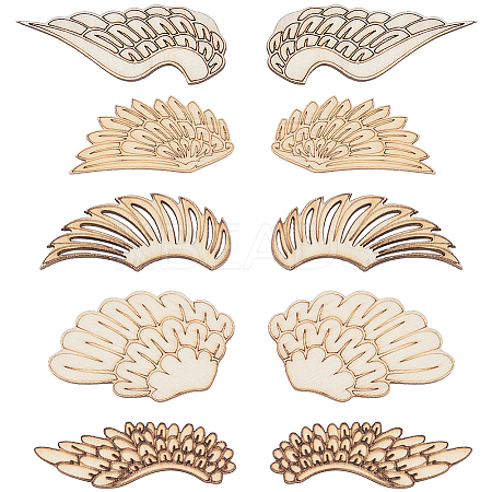 30 Pairs 5 Styles Wood Cabochons WOOD-SC0001-85-1