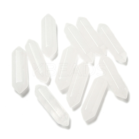 Olycraft 12Pcs Natural Quartz Crystal Double Terminal Pointed Beads G-OC0003-51-1