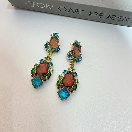 Alloy Teardrop Dangle Stud Earrings FS-WGD1103-02-1