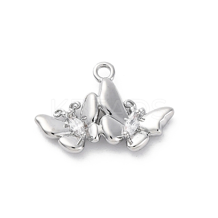 Brass Crystal Rhinestone Pendants KK-E793-04P-1