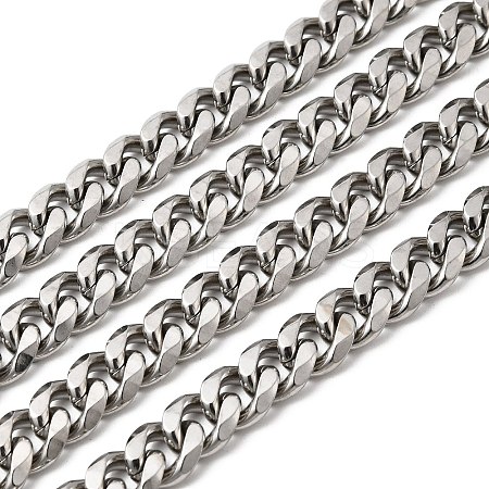 Tarnish Resistant Men's Jewelry Making 201 Stainless Steel Curb Chains CHS-A003B-2.5mm-1