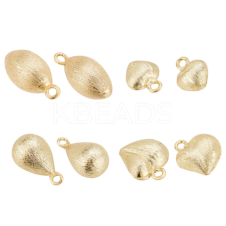 BENECREAT 8Pcs 4 Style Brass Pendants KK-BC0004-53-1