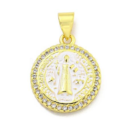 Rack Plating Brass Micro Pave Cubic Zirconia Pendants KK-B091-22G-08-1