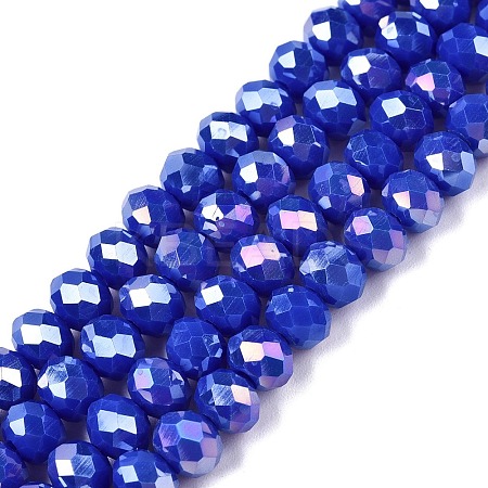 Electroplate Glass Beads Strands X-EGLA-A044-P6mm-B32-1