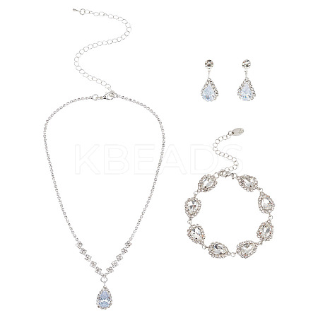 Crystal Rhinestone Jewelry Set SJEW-GO0001-01-1