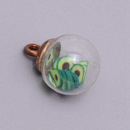 Transparent Glass Globe Pendants GLAA-WH0026-01A-1