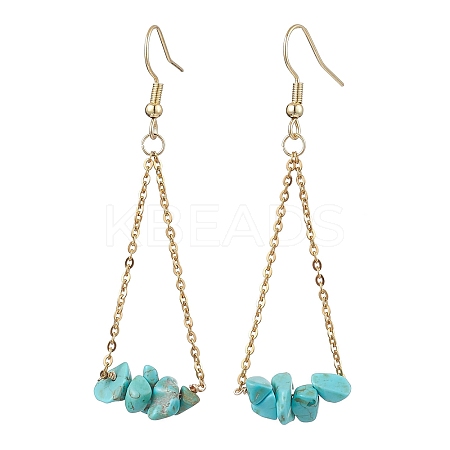 304 Stainless Steel with Synthetic Gemstone Dangle Earrings EJEW-JE06010-10-1