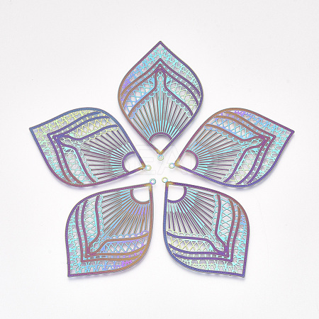 Ion Plating(IP) 304 Stainless Steel Filigree Big Pendants X-STAS-S108-35-1