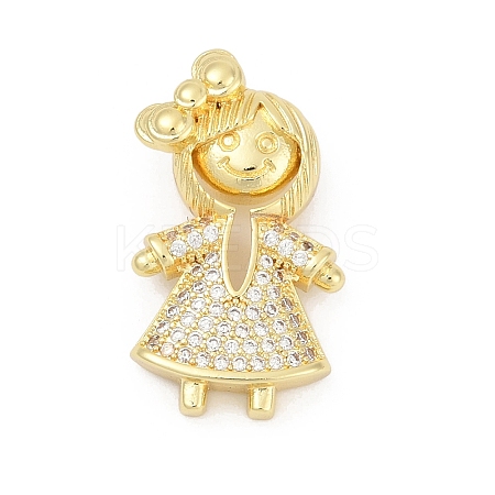 Brass Micro Pave Cubic Zirconia Pendants KK-D317-104G-1