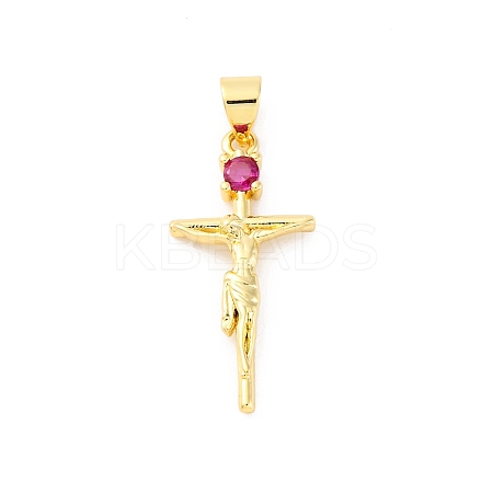 Brass Micro Pave Cubic Zirconia Pendants KK-S510-07G-1