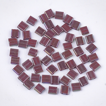 2-Hole Opaque Glass Seed Beads SEED-S023-28C-04-1