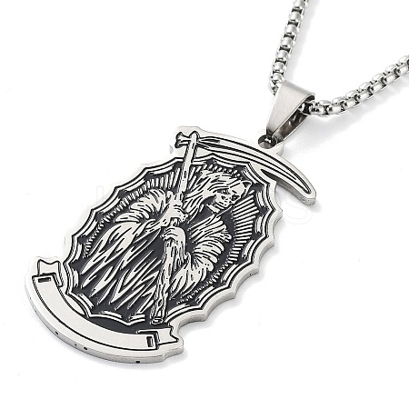 201 Stainless Steel Enamel Pendant Necklaces LS-NJEW-P284-06P-1