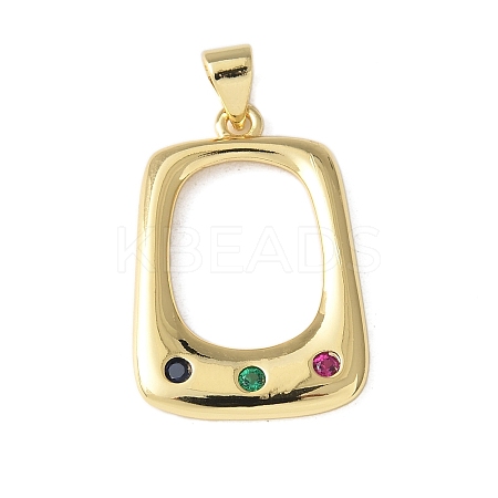 Brass Micro Pave Cubic Zirconia Pendants KK-A252-14A-G-1