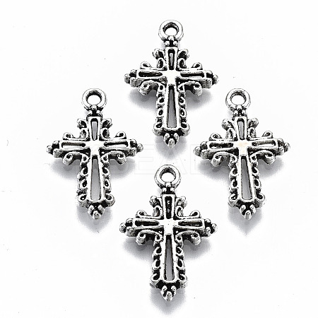Tibetan Style Alloy Pendants TIBEP-N009-052AS-RS-1