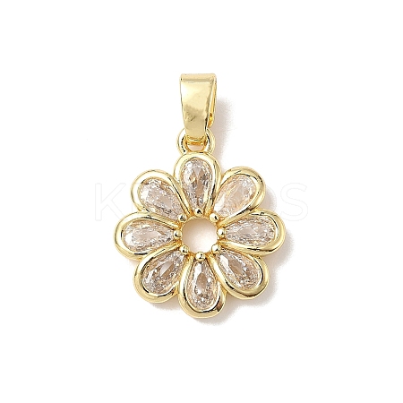 Brass Micro Pave Cubic Zirconia Pendants ZIRC-I356-16G-02-1