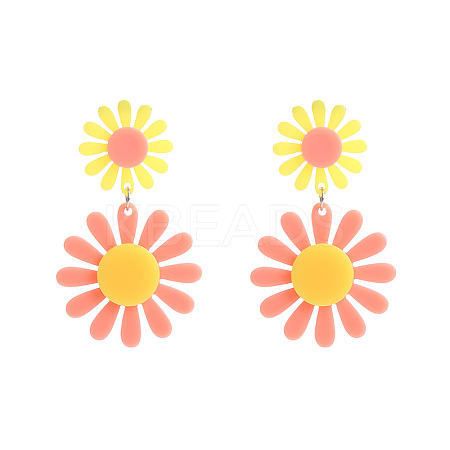 Bohemian Acrylic Dangle Stud Earrings WG25006-03-1