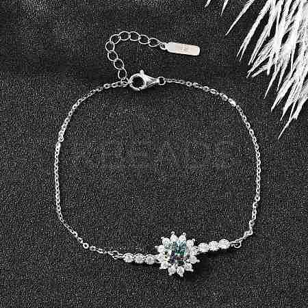 925 Sterling Silver Link Bracelets BJEW-D346-04B-P-1