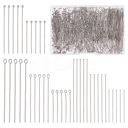 800Pcs 3 Style 304 Stainless Steel Pin STAS-PH0003-33-1