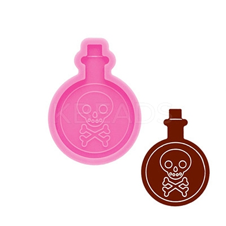 Bottle with Skull & Bone Pendant Silicone Molds LS-DIY-M034-26-1
