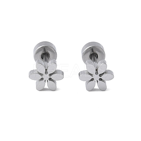 304 Stainless Steel Stud Earrings for Women LS-EJEW-E603-05F-P-1
