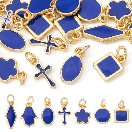 21Pcs 7 Styles Brass Enamel Charms KK-TA0003-19C-1