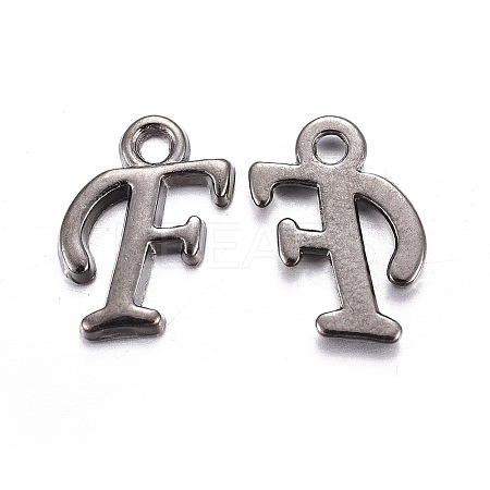 Gunmetal Plated Alloy Letter Pendants LS-PALLOY-P097-03-F-1