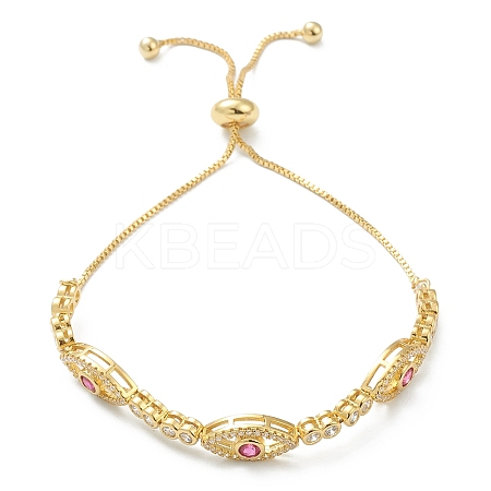 Horse Eye Cubic Zirconia Slider Bracelet BJEW-SZ0002-08C-1