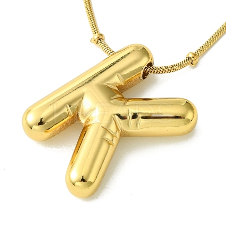 Ion Plating(IP) Initial Letter 304 Stainless Steel Pendant Necklace NJEW-R265-05G-K-1