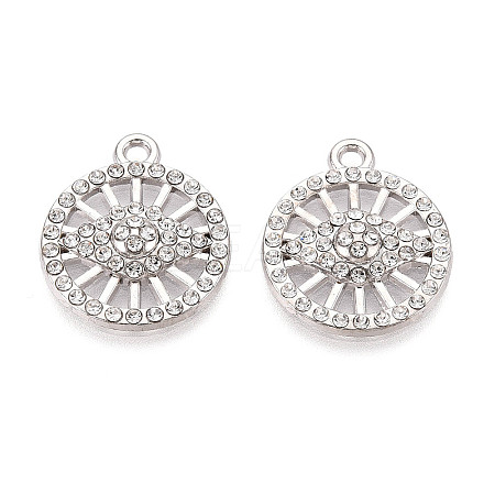 Alloy Rhinestone Pendants FIND-N008-08P-1