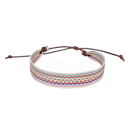 Cotton Flat Cord Bracelet with Wax Ropes PW-WG81226-08-1