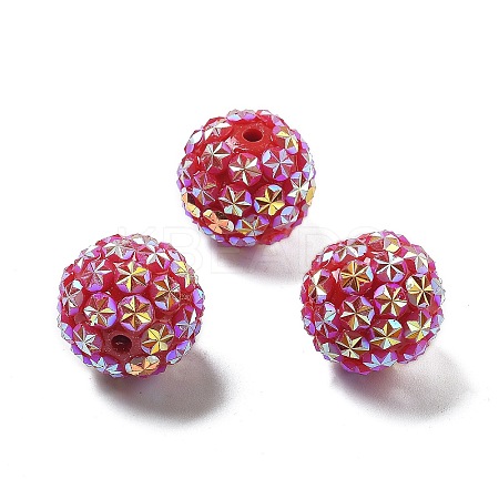 Acrylic Rhinestone Ball Beads OACR-A035-01D-1
