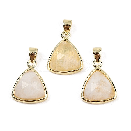 Natural Yellow Quartz Pendants G-O176L-12G-1