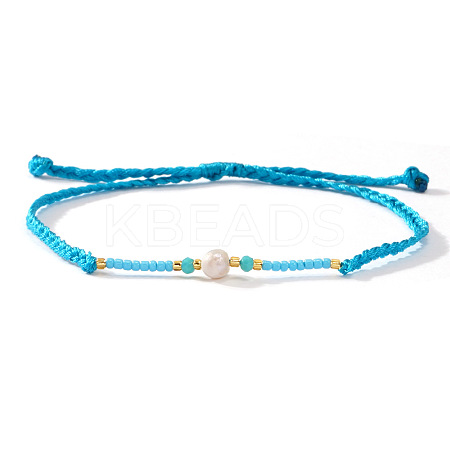 Bohemian Style Imitation Pearl & Glass Seed Bead Braided Bracelets XS0693-5-1