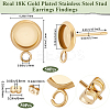 50Pcs Flat Round 304 Stainless Steel Stud Earrings Findings STAS-BBC0005-85A-2