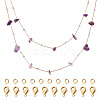 3m Natural Amethyst Chips & ABS Plastic Imitation Pearl Beaded Chains Necklace Making Kits CHC-TA0001-30D-1