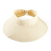 1Pc Women Straw Floppy Wide Brim Sun Hat AJEW-TA0002-59C-1