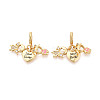 Brass Micro Pave Cubic Zirconia European Dangle Charms KK-N271-16G-1