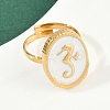 304 Stainless Steel Enamel Open Cuff Rings for Women RJEW-K301-06B-02-2