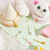 12Pcs 3 Style Alloy Enamel Giraffe & Alpaca Charm Locking Stitch Markers HJEW-PH01671-5