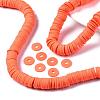 Flat Round Handmade Polymer Clay Beads CLAY-R067-12mm-12-5