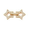 Brass Micro Pave Clear Cubic Zirconia Fold Over Clasps KK-C075-10G-1