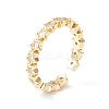 Clear Cubic Zirconia Star Cuff Ring KK-D067-34G-RS-1