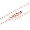 Adjustable Slider Brass Boston Link Chain Necklaces for Men Women NJEW-G160-12RG-2