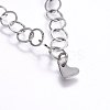 Tarnish Resistant 304 Stainless Steel Charm Bracelets STAS-O099-06P-3