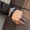 Fashion Retro Black Matte Bracelet Set with Zircon Crown ZZ8347-19-1