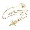 304 Stainless Steel Micro Pave Clear Cubic Zirconia Pendant Necklaces for Women NJEW-U047-01C-G-2
